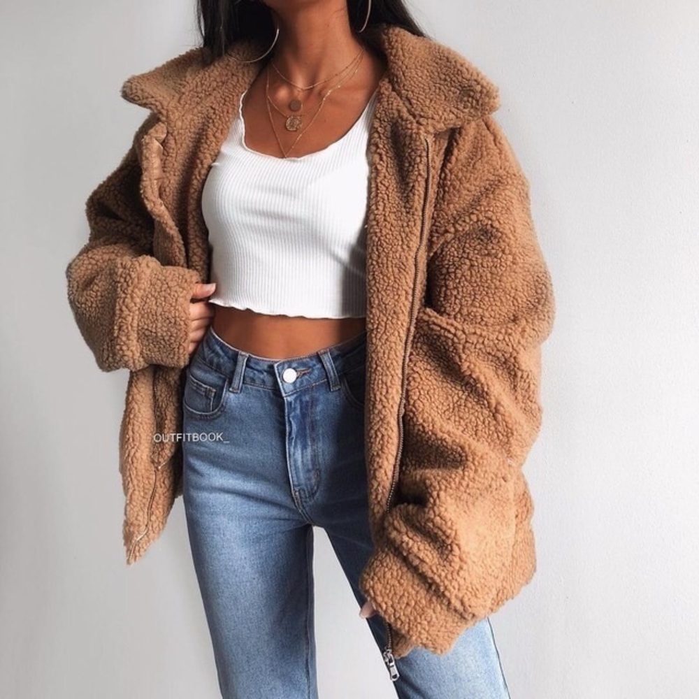 Oak & Ivy Sherpa oversized teddy jacket - Picture 5 of 5